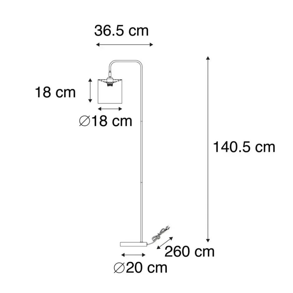 Qazqa staande lamp met kap lofty wit e27