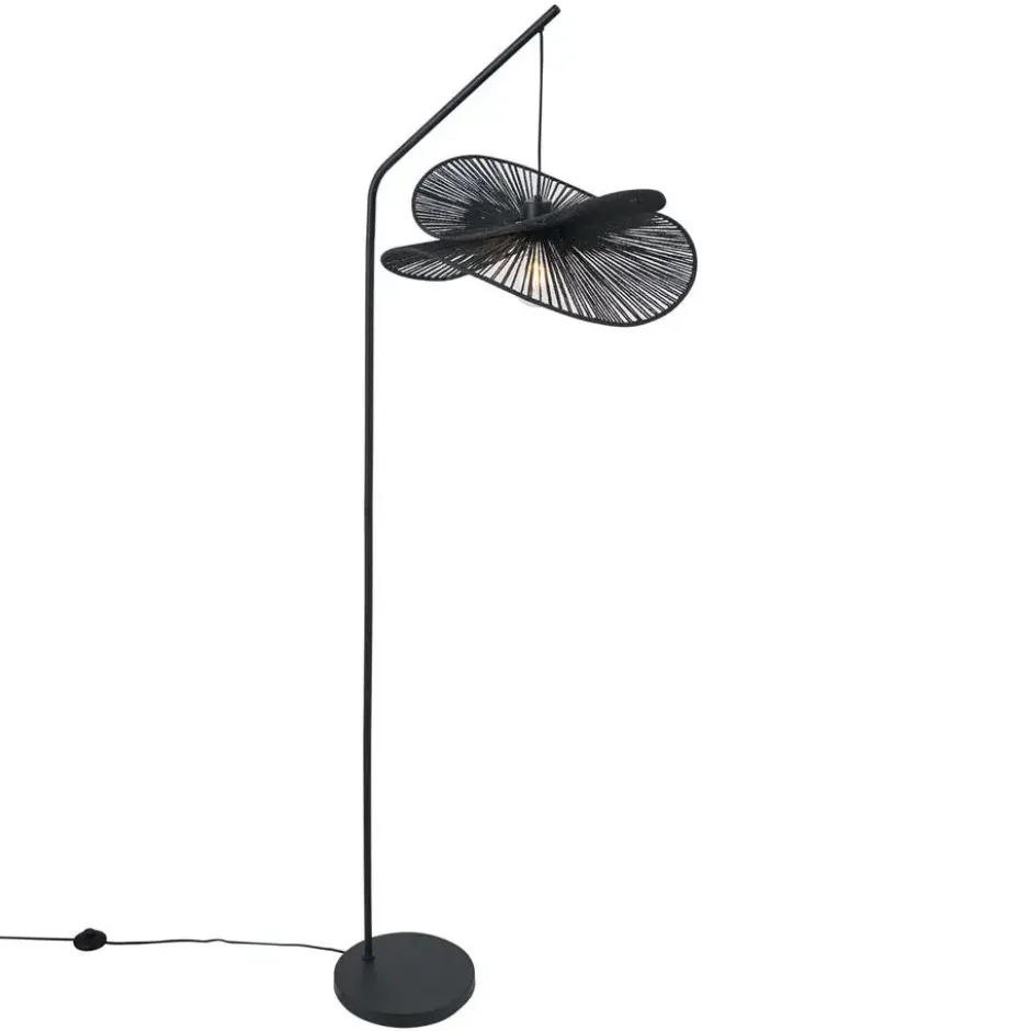 Qazqa staande lamp met kap nest zwart e27