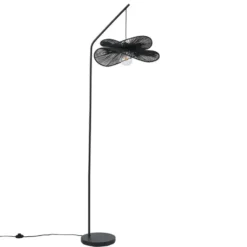 Qazqa staande lamp met kap nest zwart e27