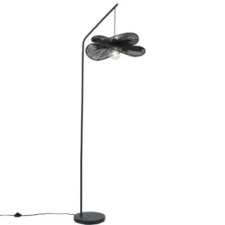 Qazqa staande lamp met kap nest zwart e27