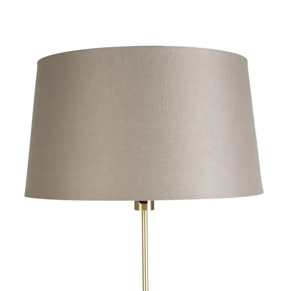 Qazqa staande lamp met kap parte fl taupe e27