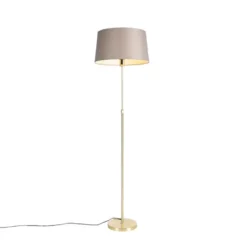 Qazqa staande lamp met kap parte fl taupe e27