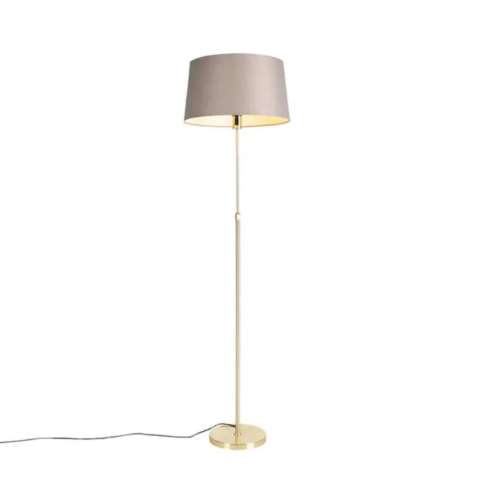 Qazqa staande lamp met kap parte fl taupe e27