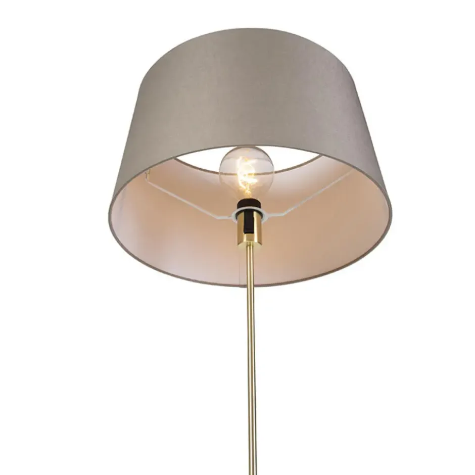 Qazqa staande lamp met kap parte fl taupe e27