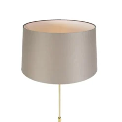 Qazqa staande lamp met kap parte fl taupe e27