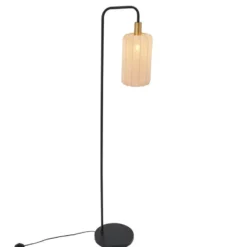 Qazqa staande lamp met kap pluni beige e27