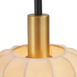 Qazqa staande lamp met kap pluni beige e27