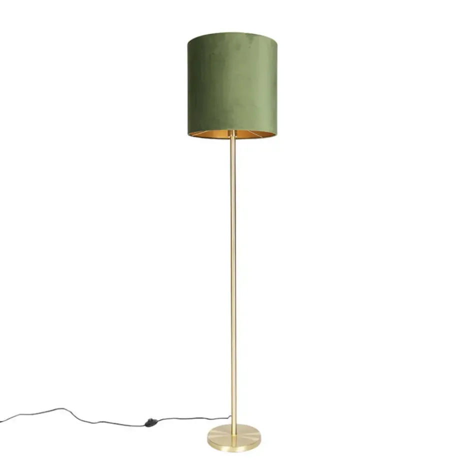 Qazqa staande lamp met kap simplo groen e27