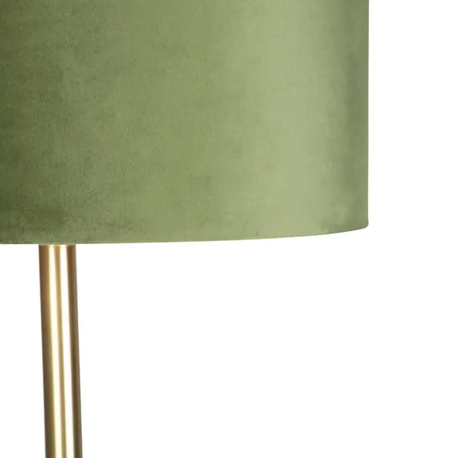Qazqa staande lamp met kap simplo groen e27