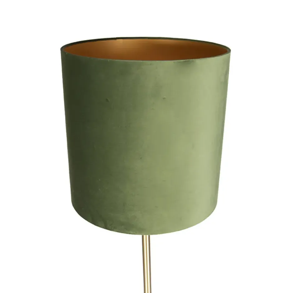 Qazqa staande lamp met kap simplo groen e27