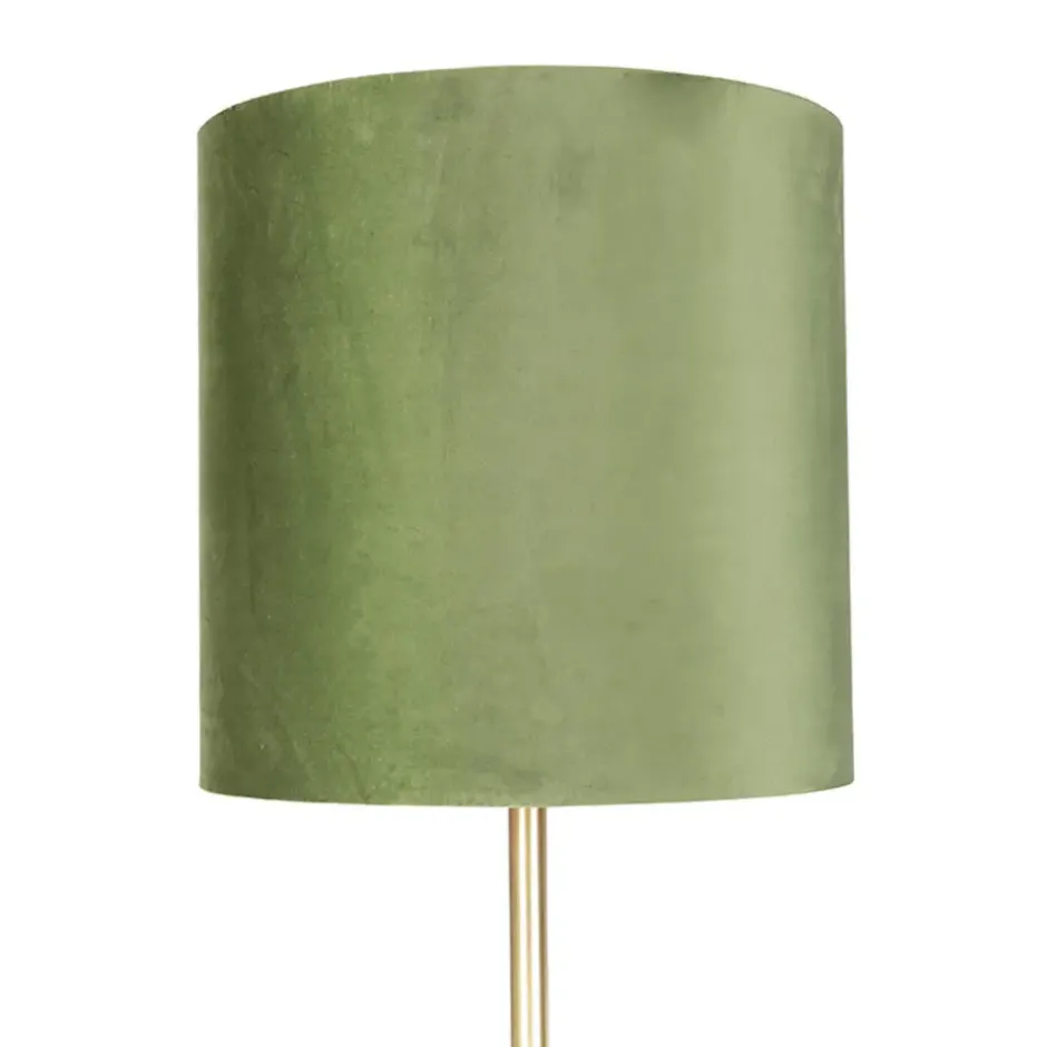 Qazqa staande lamp met kap simplo groen e27