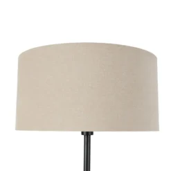 Qazqa staande lamp met kap simplo stof zwart e27