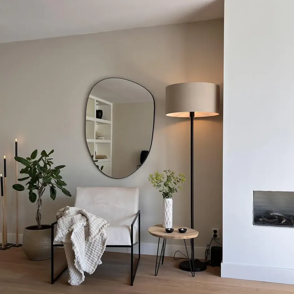 Qazqa staande lamp met kap simplo stof zwart e27