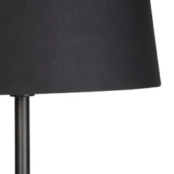 Qazqa staande lamp met kap simplo zwart e27