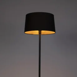 Qazqa staande lamp met kap simplo zwart e27