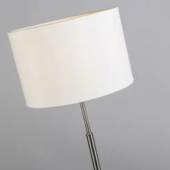 Qazqa staande lamp met kap vt wit e27