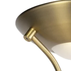 Qazqa staande lamp met leesarm diva bronskleurig geïntegreerde led