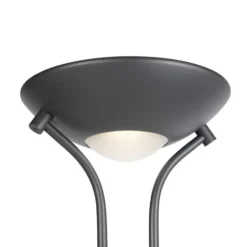 Qazqa staande lamp met leesarm diva zwart geïntegreerde led