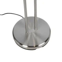 Qazqa staande lamp met leesarm diva zilverkleurig geïntegreerde led