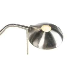 Qazqa staande lamp met leesarm diva zilverkleurig geïntegreerde led