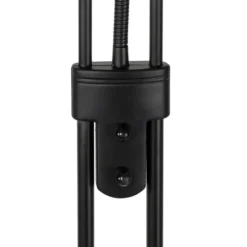 Qazqa staande lamp met leesarm diva zwart geïntegreerde led