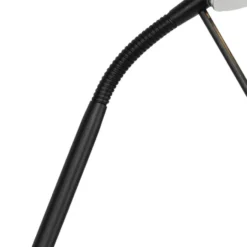 Qazqa staande lamp met leesarm diva zwart geïntegreerde led