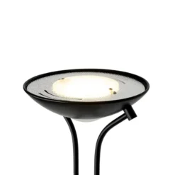 Qazqa staande lamp met leesarm diva zwart geïntegreerde led