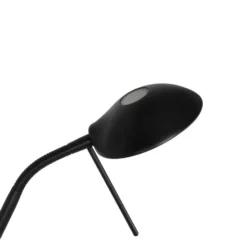 Qazqa staande lamp met leesarm diva zwart geïntegreerde led