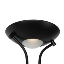 Qazqa staande lamp met leesarm diva zwart geïntegreerde led