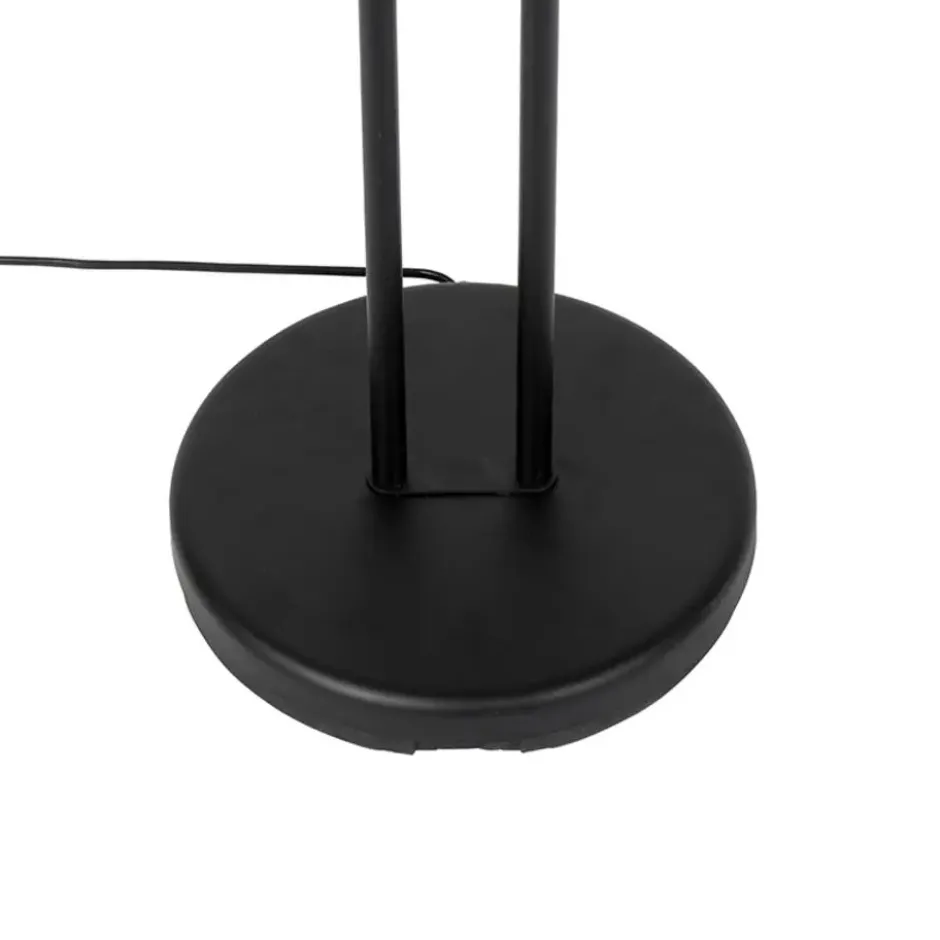 Qazqa staande lamp met leesarm diva zwart geïntegreerde led