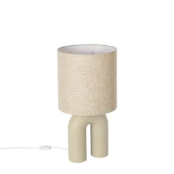 Qazqa tafellamp lotti beige e27