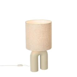 Qazqa tafellamp lotti beige e27