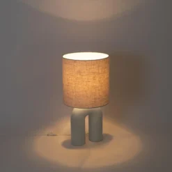 Qazqa tafellamp lotti beige e27