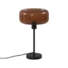Qazqa tafellamp met glas bizle bronskleurig e27