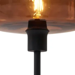 Qazqa tafellamp met glas bizle bronskleurig e27