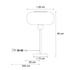 Qazqa tafellamp met glas bizle bronskleurig e27