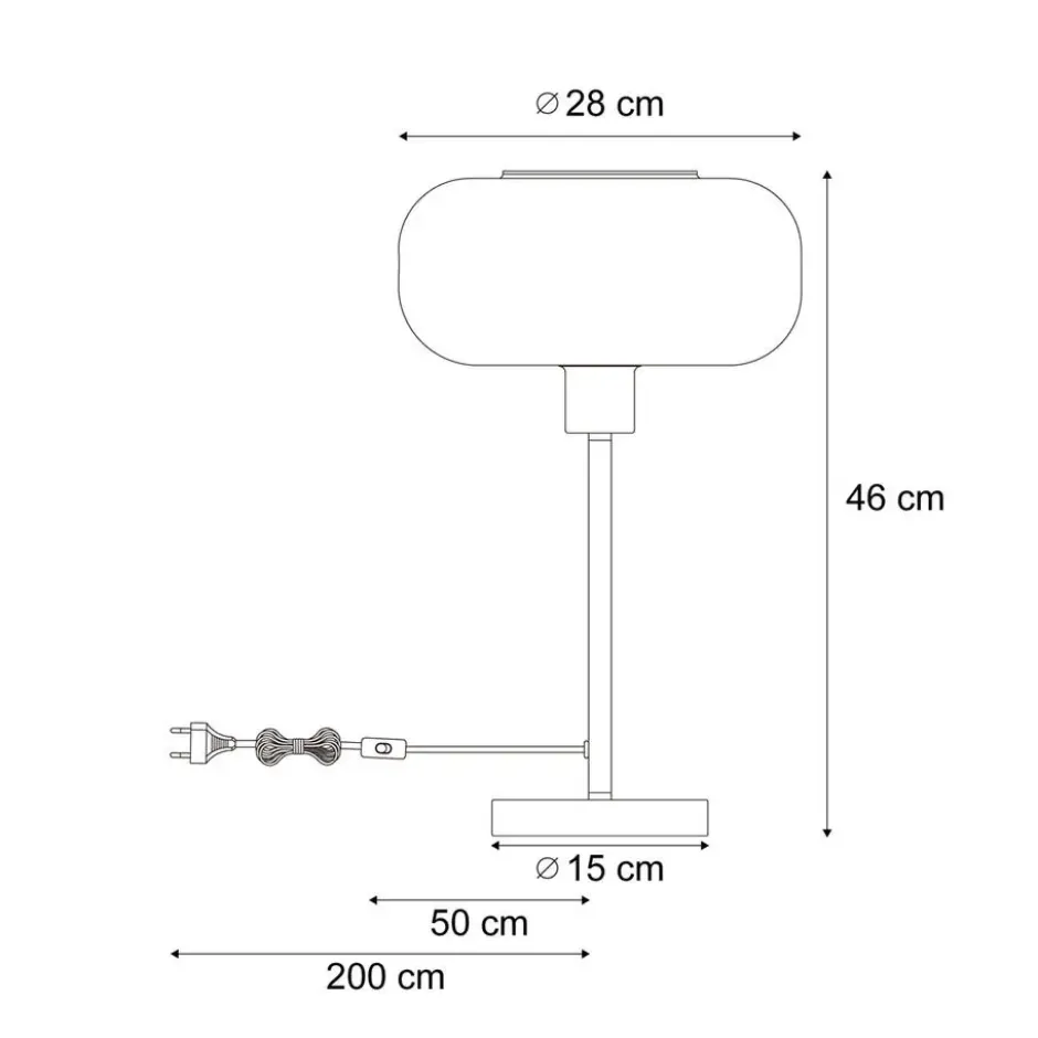 Qazqa tafellamp met glas bizle bronskleurig e27