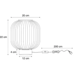 Qazqa tafellamp met glas karel zwart e27