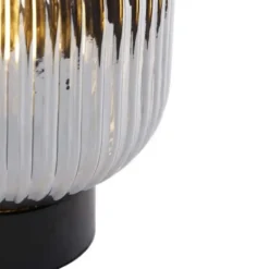 Qazqa tafellamp met glas karel zwart e27
