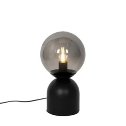 Qazqa tafellamp met glas pallontrend zwart e27