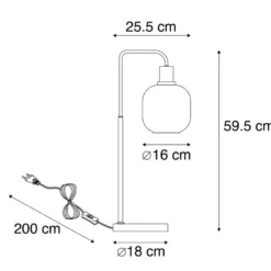 Qazqa tafellamp met glas zuzanna goudkleurig e27