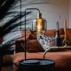 Qazqa tafellamp met glas zuzanna goudkleurig e27