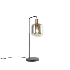 Qazqa tafellamp met glas zuzanna goudkleurig e27