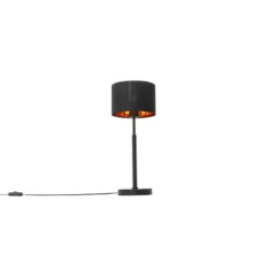 Qazqa tafellamp vt zwart e27