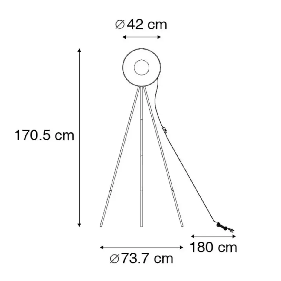 Qazqa tripod lamp magnax zwart e27