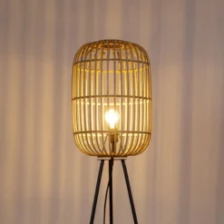 Qazqa tripod lamp manila beige e27