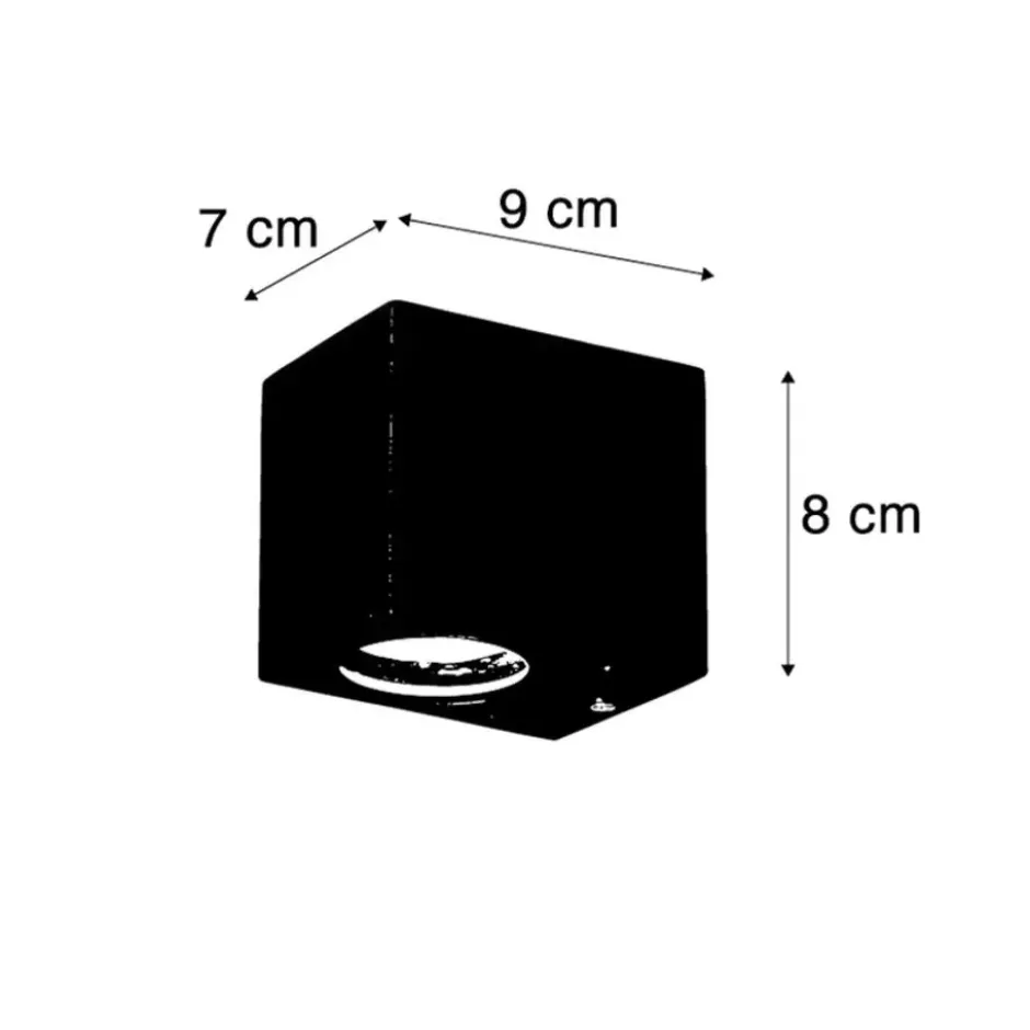 Qazqa up‑ en downlight lamp baleno zwart