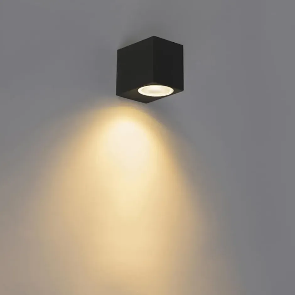 Qazqa up‑ en downlight lamp baleno zwart