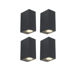 Qazqa up‑ en downlight lamp baleno zwart gu10