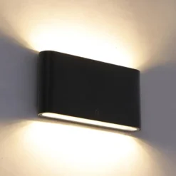 Qazqa up‑ en downlight lamp batt zwart geïntegreerde led